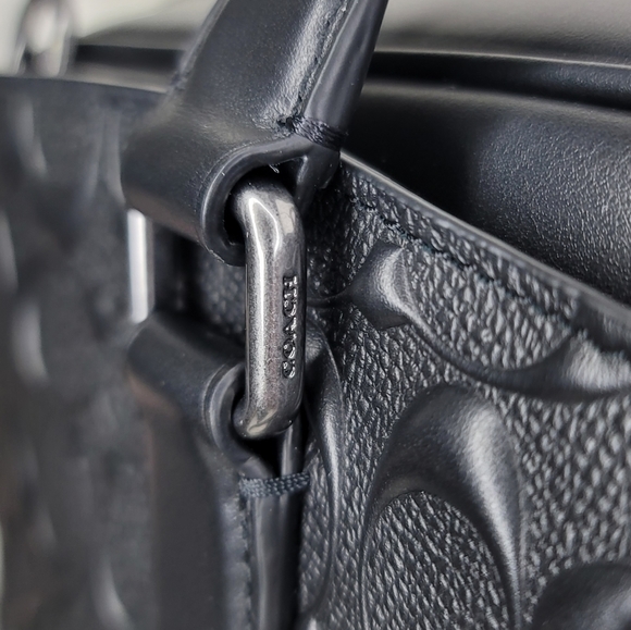 ✅️ COACH Signature Leather Designer Laptop Briefcase Work Bag NWT Rare unisex - Picture 12 of 15